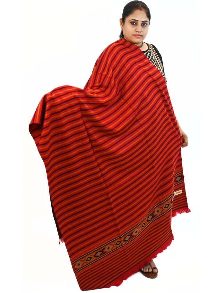     			Sprha Red Striped Shawl - ( Pack of 1 )