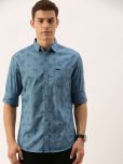 The Indian Garage Co Men Blue Slim Fit Conversational Printed Casual Shirt