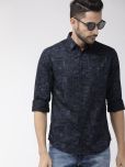 The Indian Garage Co Men Black Slim Fit Printed Casual Shirt