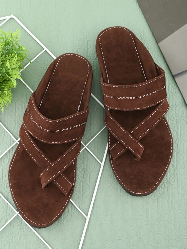     			Anjaneya Creations Brown Men's Kolhapuris