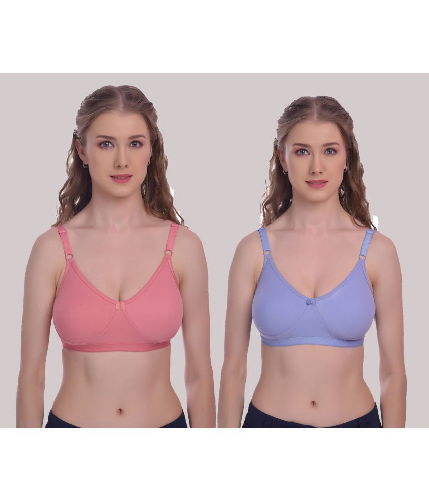     			Elina Pack of 2 Cotton Non Padded Women's T-Shirt Bra ( Lavender )