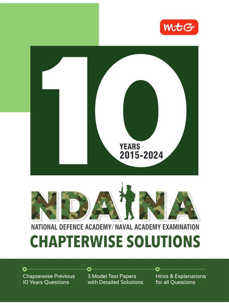     			MTG NDA-NA 10 Previous Years Chapterwise Solved Papers (2015-2024) | PYQ Book For 2025 Exam | Model Test Papers with Detailed Solutions