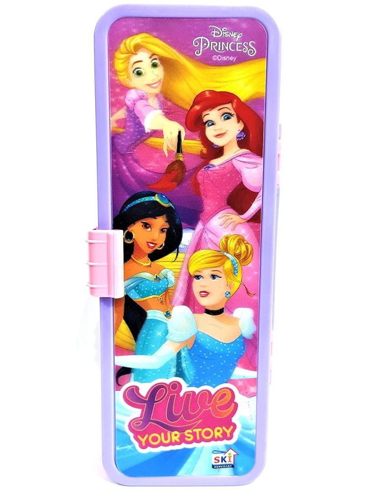     			S.S.B 3D View PRINCESS Printed Charater Double Layer Plastic Pencil Box with 1pcs Pencil,Eraser and Scale for Kids,Boys,Girls(PRINCESS in 3D,Pack of 1,Multicolor)