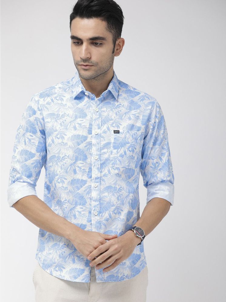     			The Indian Garage Co. 100% Cotton Slim Fit Printed Full Sleeves Men's Casual Shirt - Blue ( Pack of 1 )