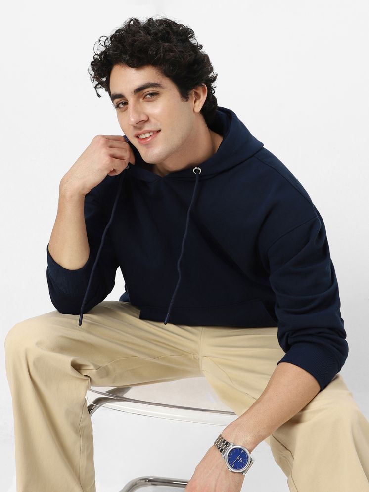     			Urbano Fashion Cotton Blend High Neck Men's Sweatshirt - Navy ( Pack of 1 )