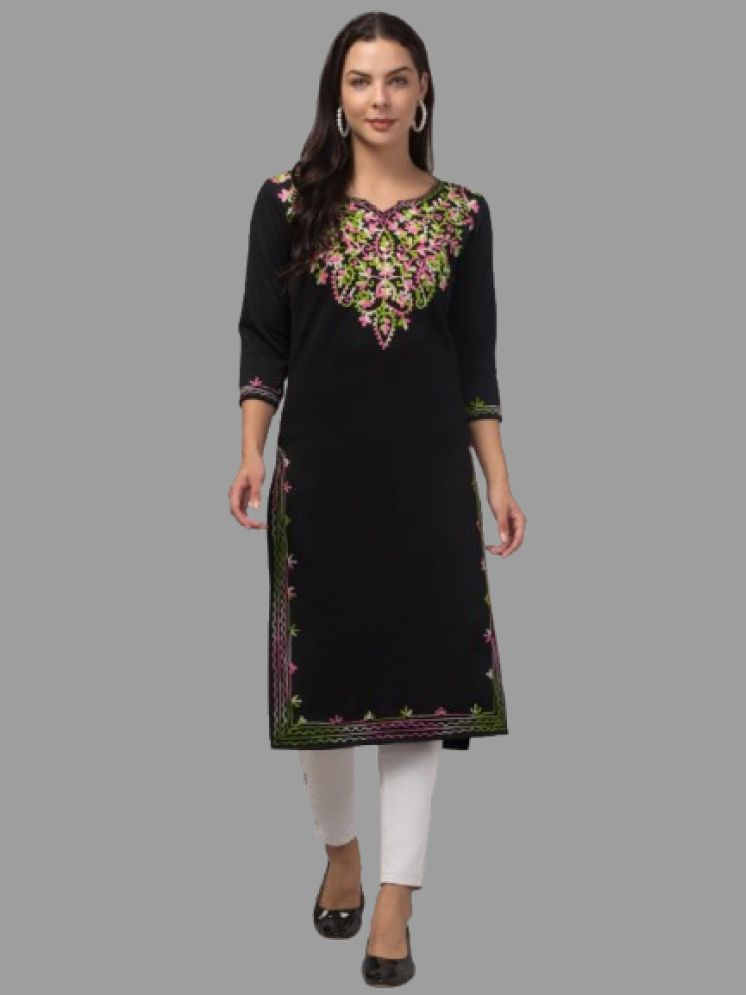     			Aadrika Pack of 1 Woollen Embroidered Straight Women's Kurti - ( Multicolor )