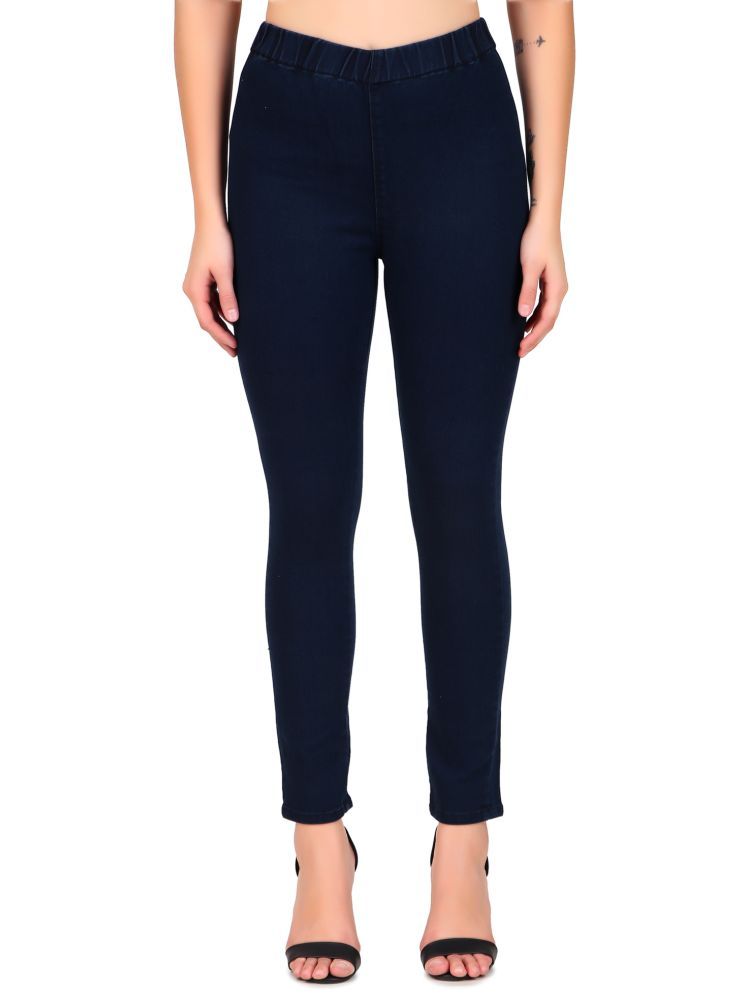     			EVYAVAN ENTERPRISE - Denim Regular Fit Navy Blue Women's Jeggings ( Pack of 1 )