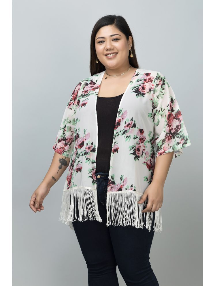     			Purys Georgette Women's Kimonos - Off White ( Single )