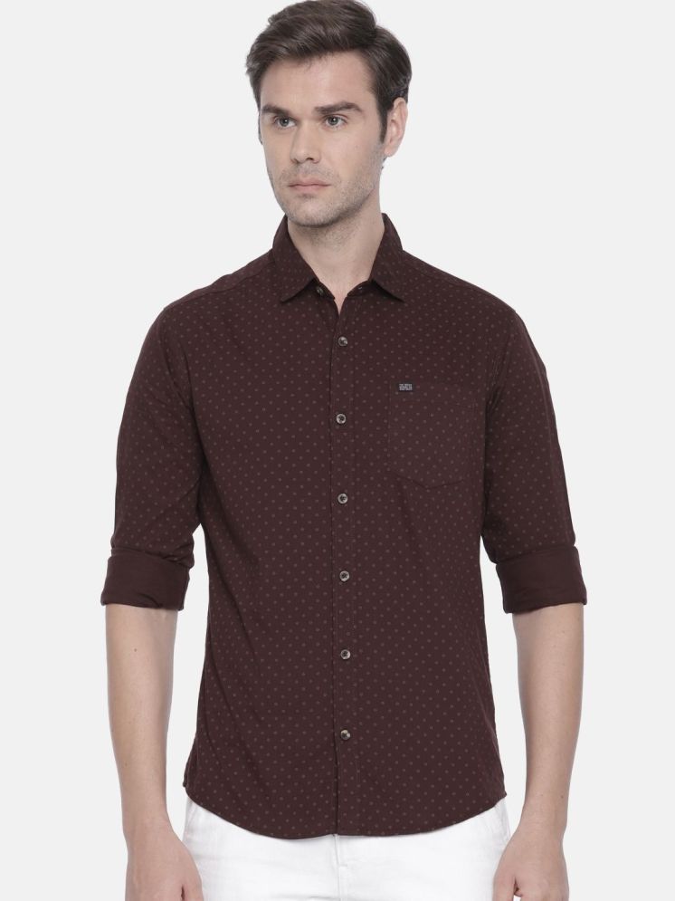     			The Indian Garage Co. 100% Cotton Slim Fit Printed Full Sleeves Men's Casual Shirt - Brown ( Pack of 1 )