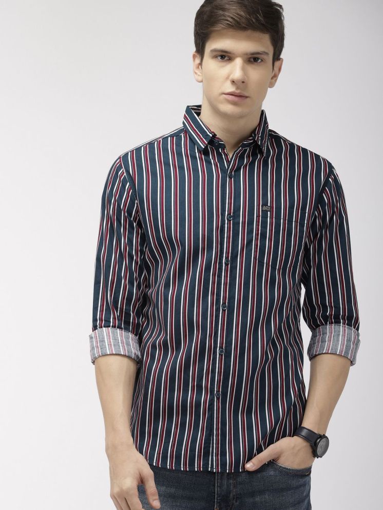     			The Indian Garage Co Slim Fit Striped Pure Cotton Shirt