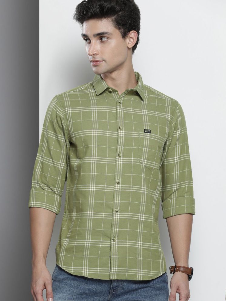     			The Indian Garage Co. 100% Cotton Slim Fit Checks Full Sleeves Men's Casual Shirt - Green ( Pack of 1 )