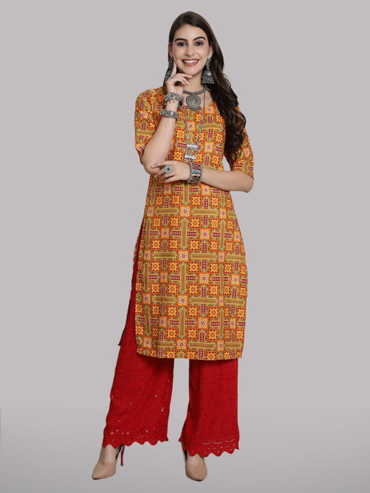     			1 Stop Fashion Pack of 1 Crepe Printed Straight Women's Kurti - ( Multicoloured )