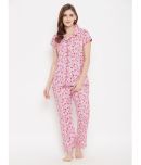 Clovia - Pink Cotton Women's Nightwear Nightsuit Sets ( Pack of 1 )