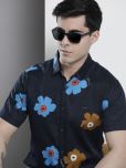 The Indian Garage Co Men Navy Blue Printed Casual Shirt