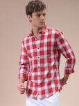 The Indian Garage Co. 100% Cotton Slim Fit Checks Full Sleeves Men's Casual Shirt - Red ( Pack of 1 )