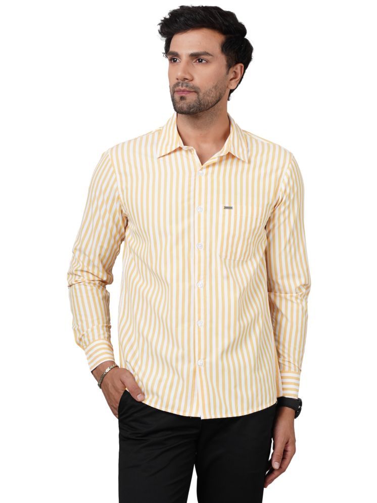     			NUEVOSPORTA Cotton Blend Regular Fit Striped Full Sleeves Men's Casual Shirt - Yellow ( Pack of 1 )