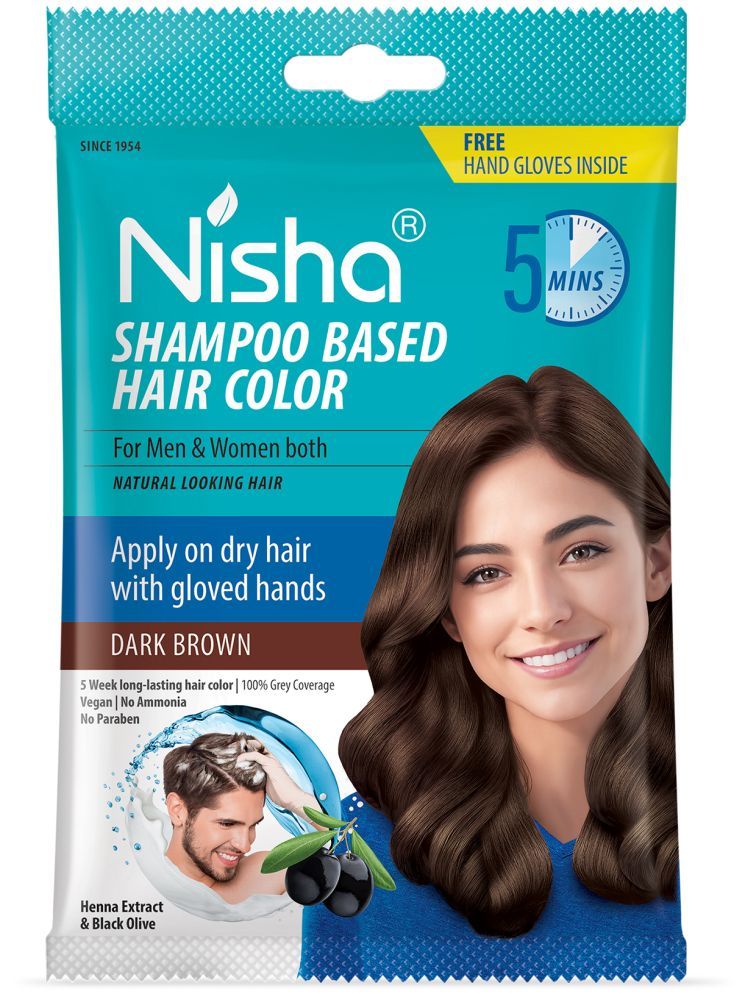     			Nisha Shampoo Hair Colour Ammonia Free Permanent Hair Color 30 mL Dark Brown