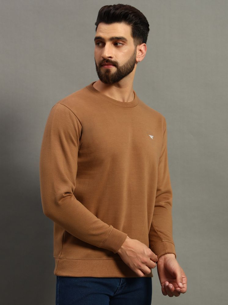     			Riss Cotton Blend Round Neck Men's Sweatshirt - Brown ( Pack of 1 )