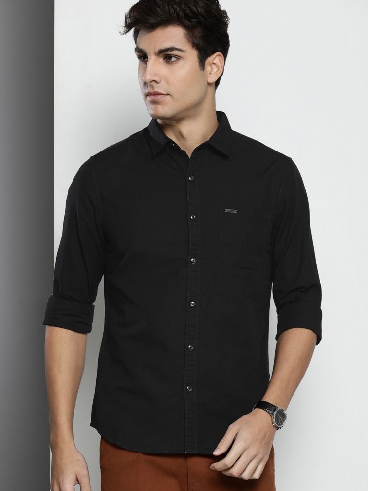     			The Indian Garage Co. 100% Cotton Regular Fit Solids Full Sleeves Men's Casual Shirt - Black ( Pack of 1 )