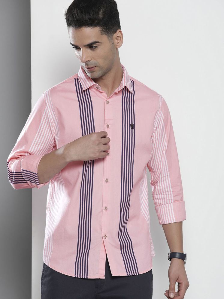     			The Indian Garage Co. 100% Cotton Regular Fit Printed Full Sleeves Men's Casual Shirt - Pink ( Pack of 1 )