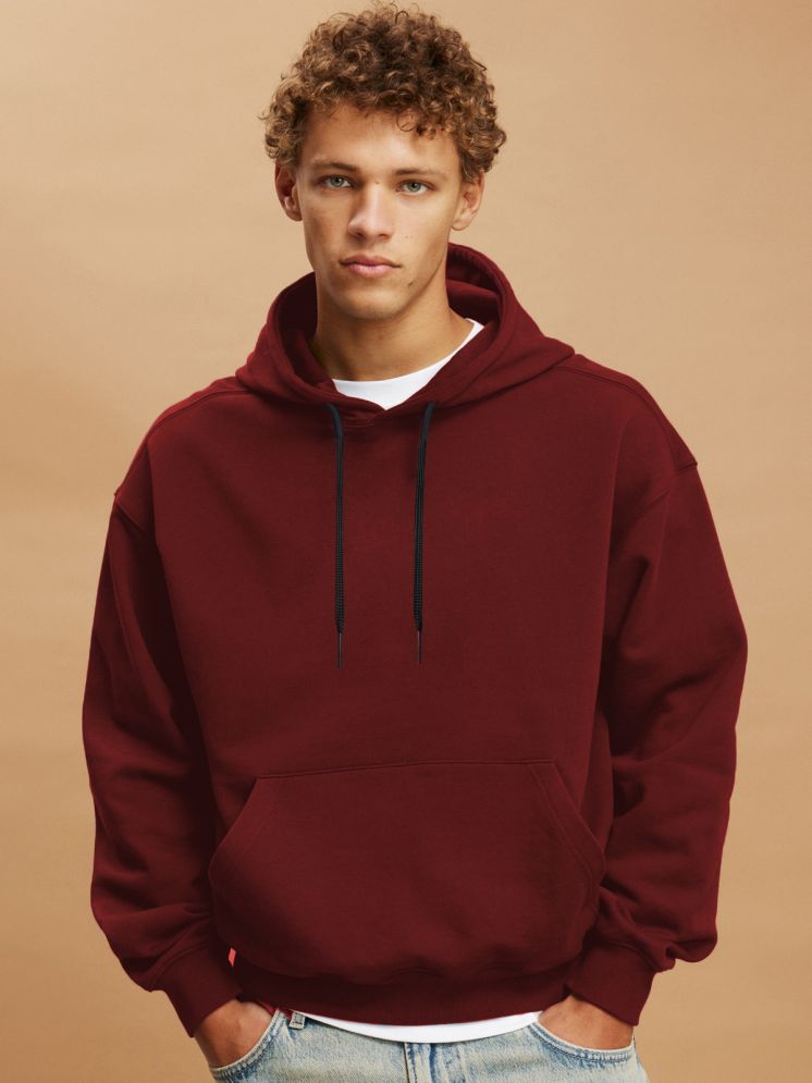     			clafoutis Fleece Hooded Men's Sweatshirt - Maroon ( Pack of 1 )