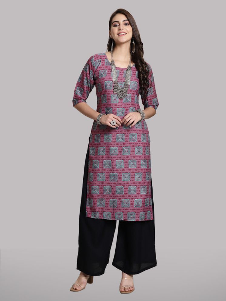     			1 Stop Fashion Pack of 1 Crepe Printed Straight Women's Kurti - ( Multicolor3 )