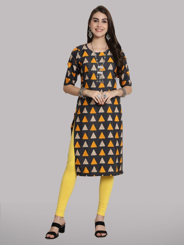     			1 Stop Fashion Pack of 1 Crepe Printed Straight Women's Kurti - ( Multicolor1 )