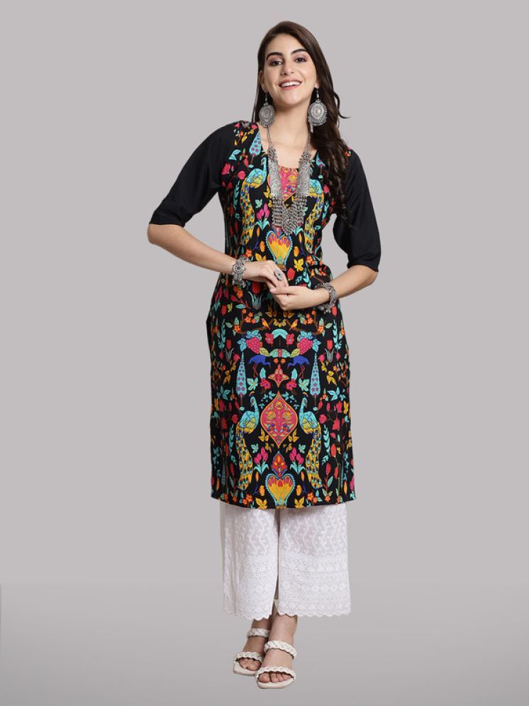     			1 Stop Fashion Pack of 1 Crepe Printed Straight Women's Kurti - ( Multicolor4 )