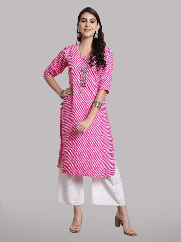     			1 Stop Fashion Pack of 1 Crepe Printed Nayra Women's Kurti - ( Pink )