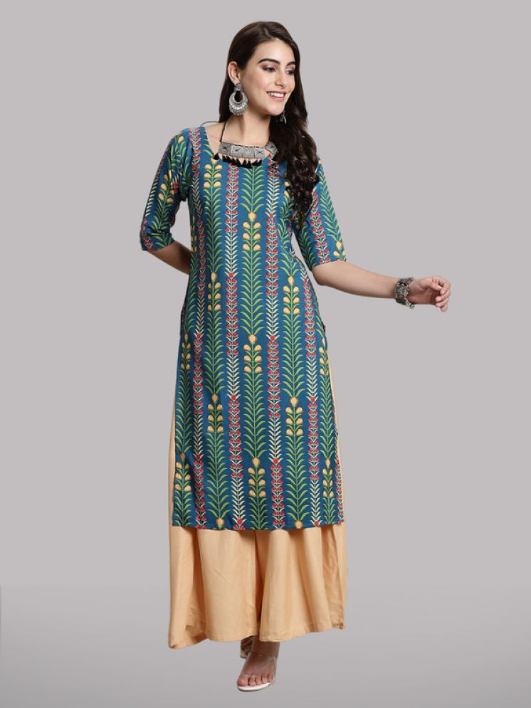     			1 Stop Fashion Pack of 1 Crepe Printed Straight Women's Kurti - ( Green )