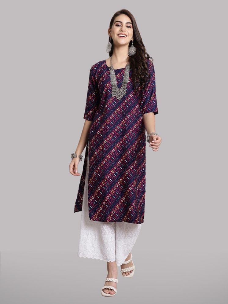     			1 Stop Fashion Pack of 1 Crepe Printed Straight Women's Kurti - ( Multicolor6 )