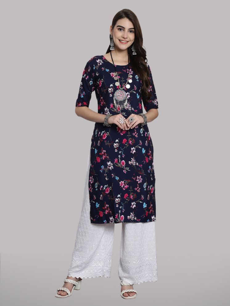     			1 Stop Fashion Pack of 1 Crepe Printed Straight Women's Kurti - ( Multicolor5 )