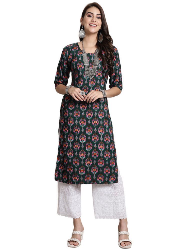     			1 Stop Fashion Pack of 1 Crepe Printed Straight Women's Kurti - ( Multicolor5 )