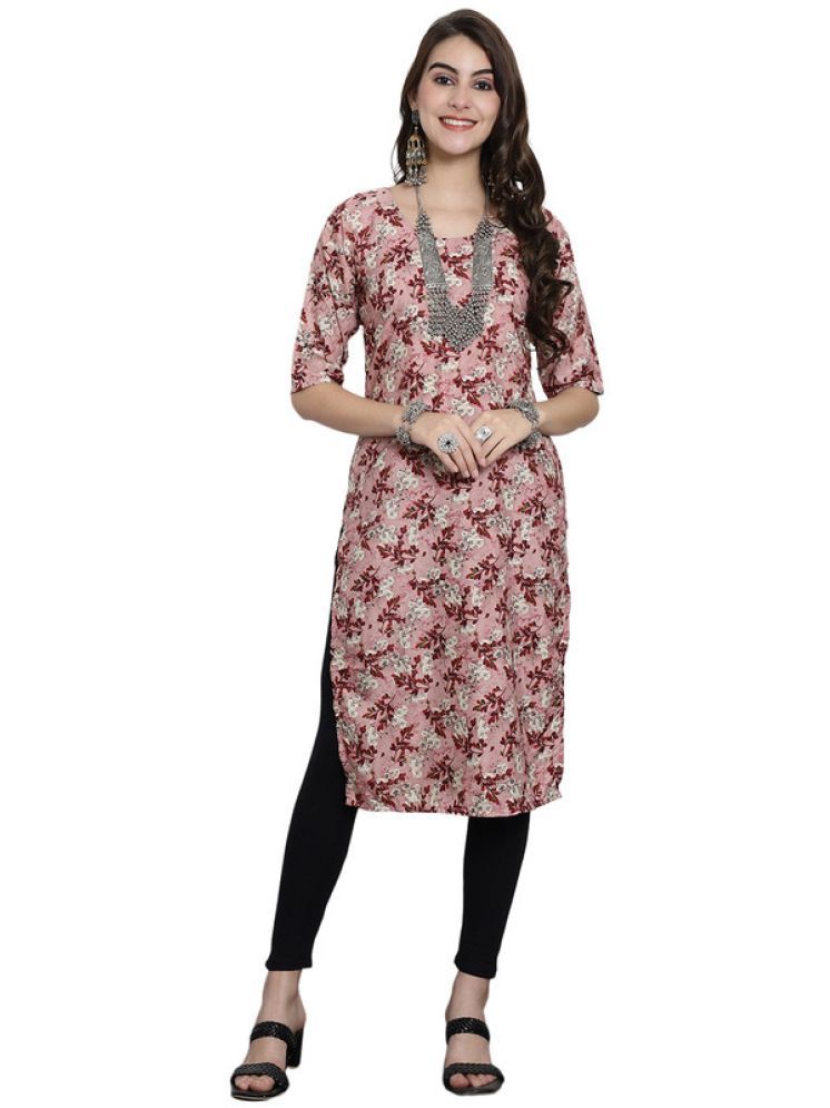     			1 Stop Fashion Pack of 1 Crepe Printed Straight Women's Kurti - ( Maroon )