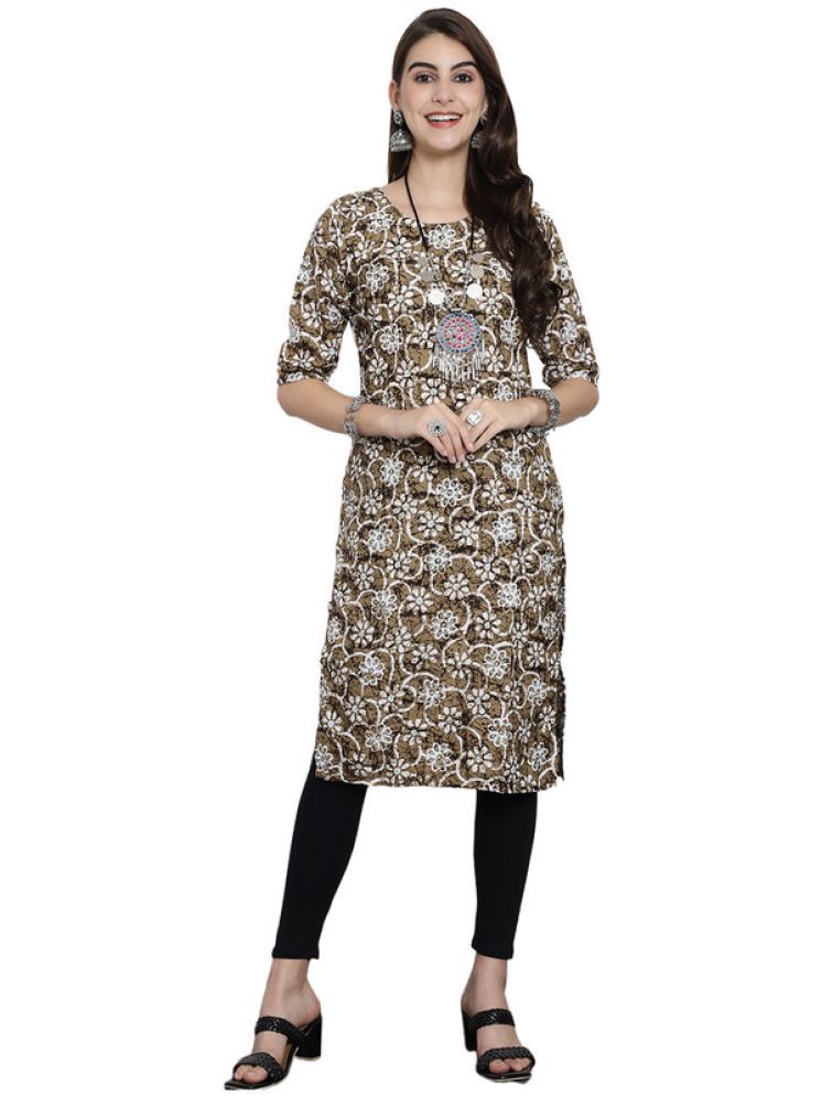     			1 Stop Fashion Pack of 1 Crepe Printed Straight Women's Kurti - ( Green )