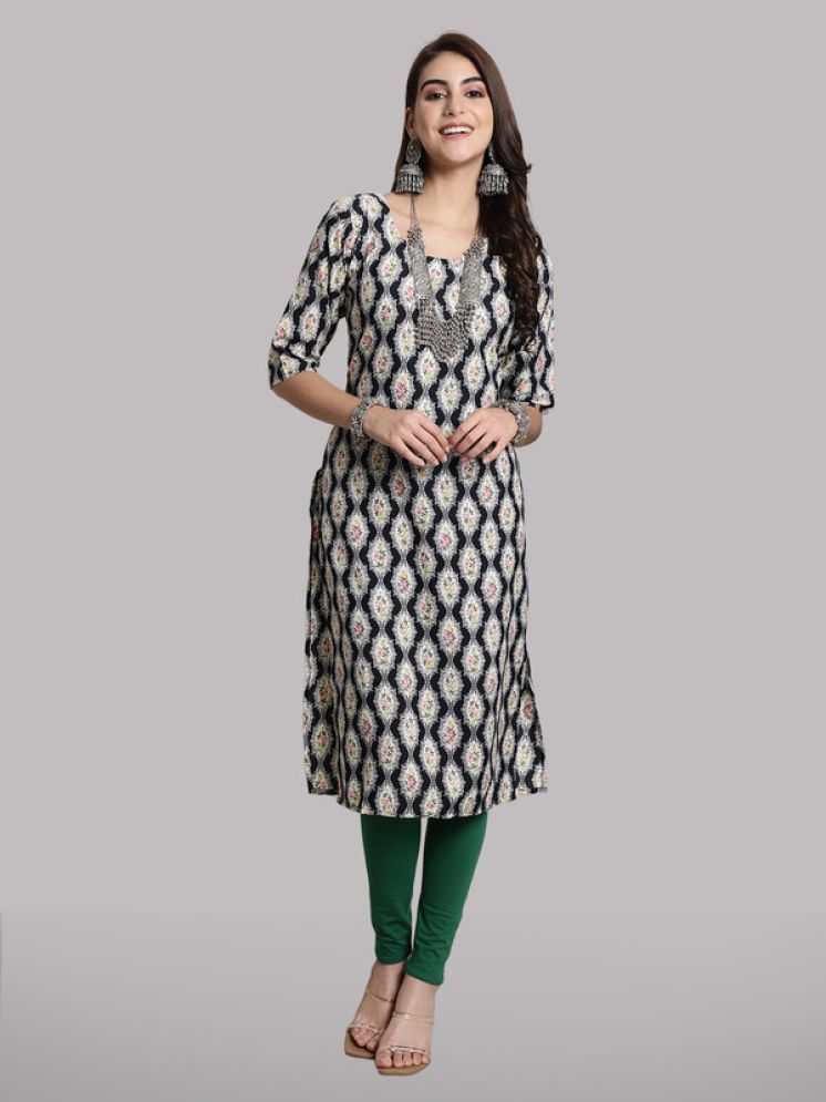     			1 Stop Fashion Pack of 1 Crepe Printed Straight Women's Kurti - ( Multicoloured )