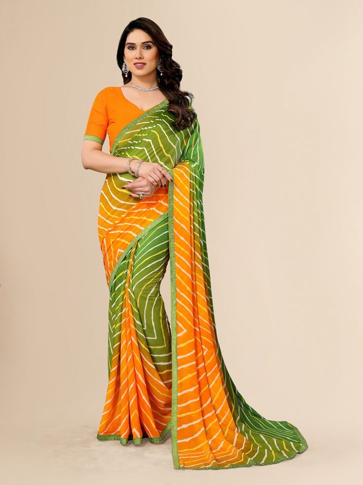     			ANAND SAREES Pack of 1 Georgette Printed Saree With Blouse Piece ( Orange )