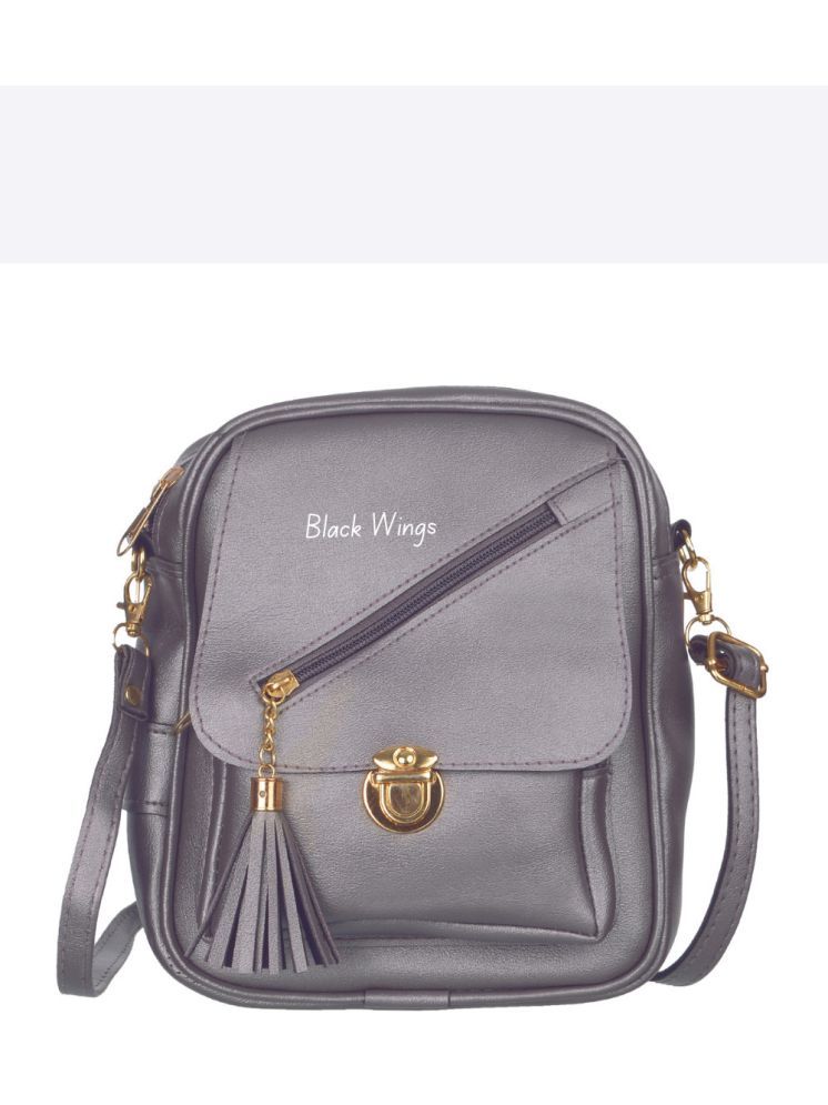     			BLACK WINGS Sling Bag PU Set of 1 ( Dark Grey )