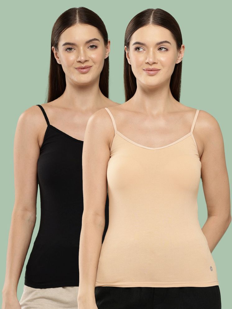     			Leading Lady Pack of 2 Camisole/ Tank Top Cotton Blended Camisoles ( Black )