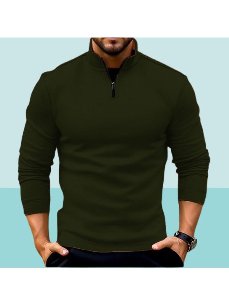     			Lecowar Fleece High Neck Men's Sweatshirt - Olive ( Pack of 1 )