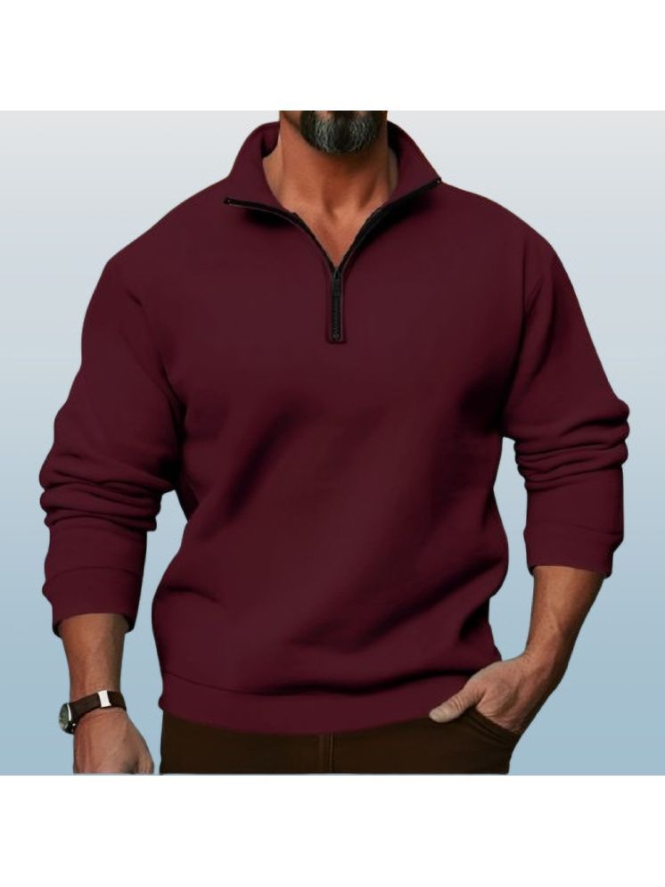     			Lecowar Fleece High Neck Men's Sweatshirt - Maroon ( Pack of 1 )