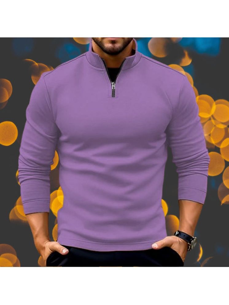     			Lecowar Fleece High Neck Men's Sweatshirt - Purple ( Pack of 1 )