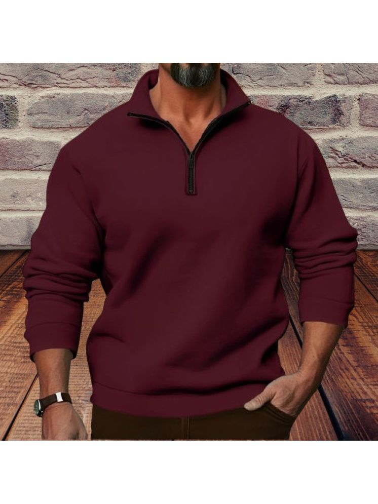     			Lecowar Fleece High Neck Men's Sweatshirt - Maroon ( Pack of 1 )