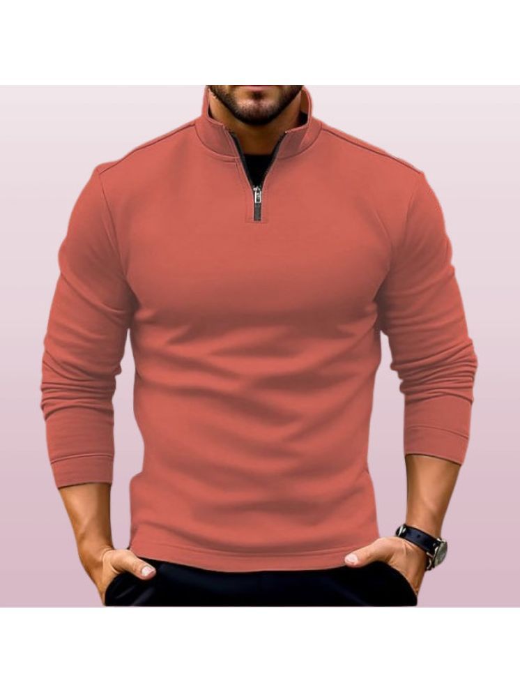     			Lecowar Fleece High Neck Men's Sweatshirt - Peach ( Pack of 1 )