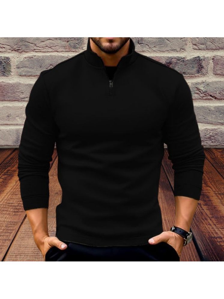     			Lecowar Fleece High Neck Men's Sweatshirt - Black ( Pack of 1 )