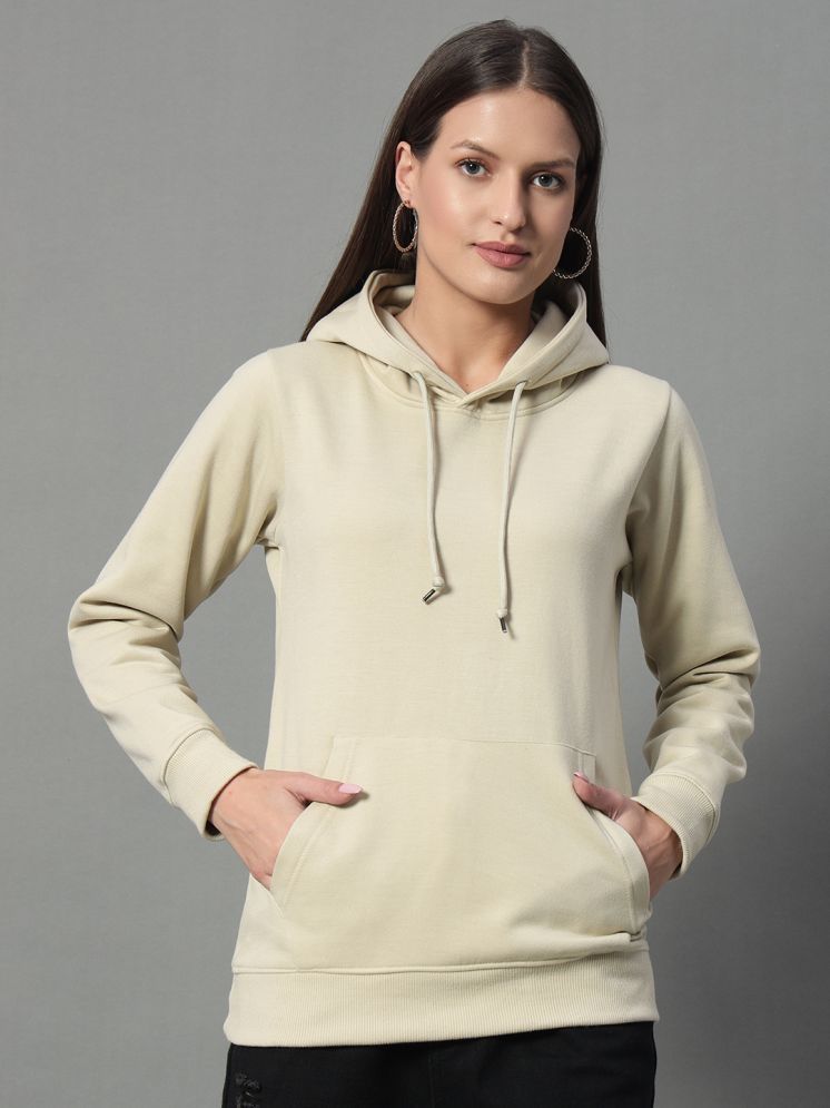     			XYRIS Cotton Blend Women's Hooded Sweatshirt ( Beige )