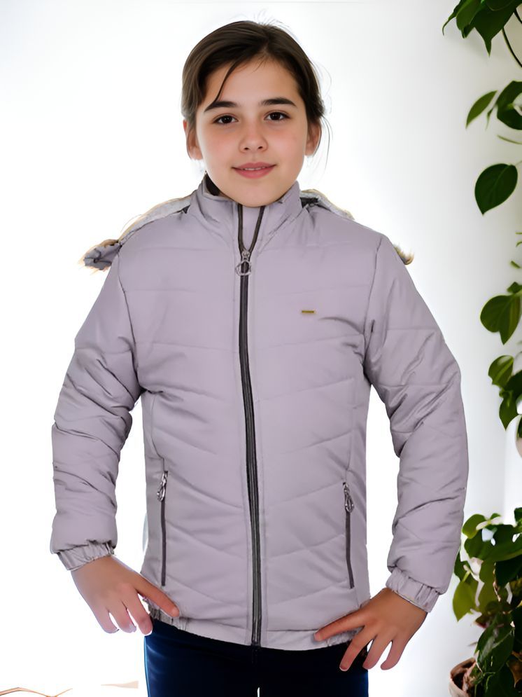     			curvy comfort Girls Polyester Quilted & Bomber For ( Pack of 1 , Grey )