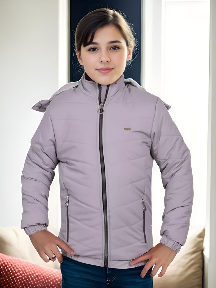     			plusperfaction Girls Polyester Quilted & Bomber For ( Pack of 1 , Grey )