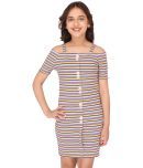 Cutecumber Cotton Blend A-line Dress For Girls ( Pack of 1 , Purple )