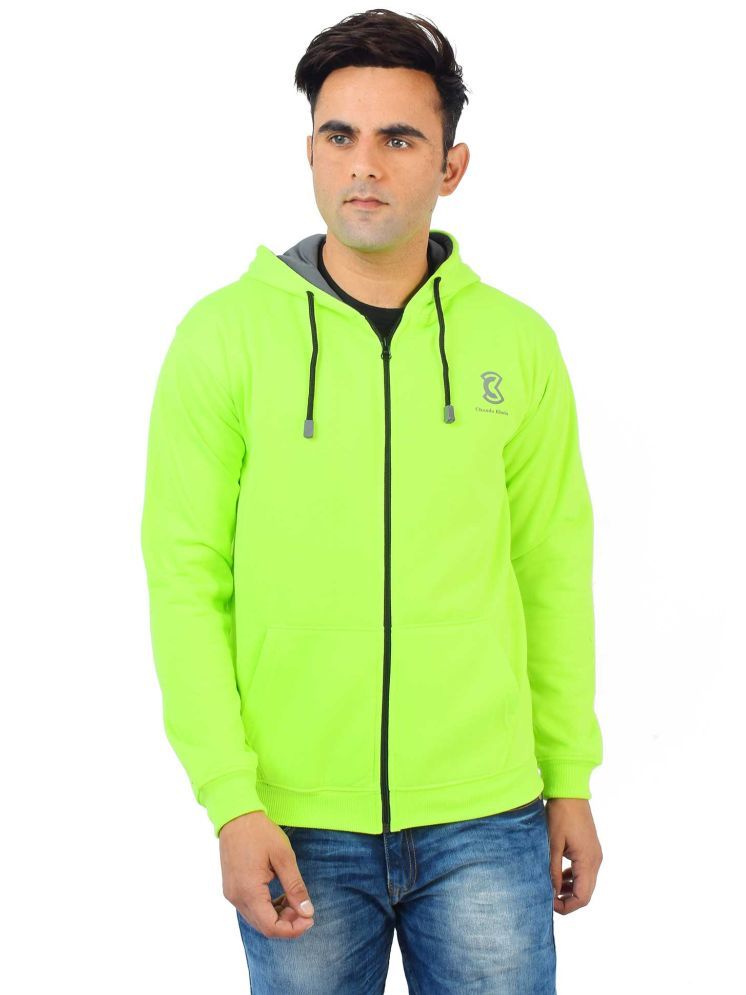     			Chanda Khuba Cotton Blend Hooded Men's Sweatshirt - Fluorescent Green ( Pack of 1 )